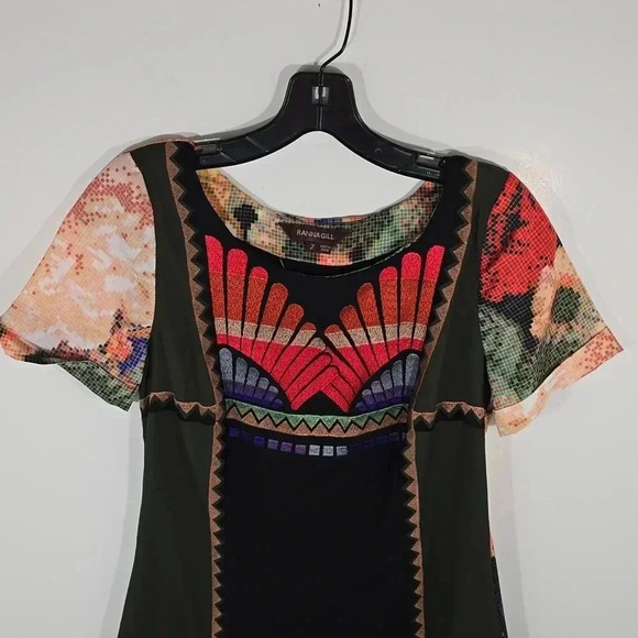 {Anthropologie} Ranna Gill Women's Fanned Vignette Shift Dress -  Size 2 - Picture 5 of 16